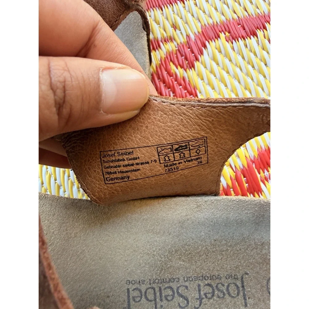 Josef Seibel Womens Leather Ankle Strap Comfort Sandals Brown EU 39 US 8-8.5